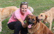 Natalie with some dogs